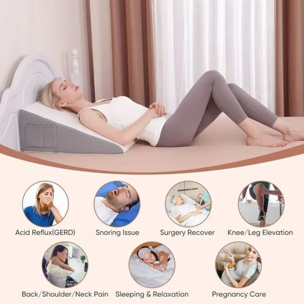 Wedge Pillow for Sleeping Bed Wedge Pillow for after Surgery Triangle Eleva‎ New